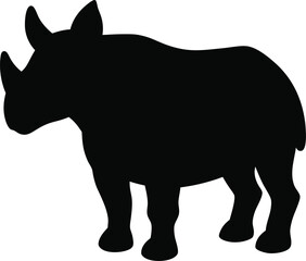 Arsinoitherium line arts with white background. Rhinoceros silhouette, high quality vector