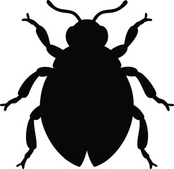 Vector Illustration of Beetle Silhouette. Asian cockroach line arts with white background 