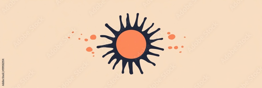 Leinwandbilder graphical representation of a virus in minimalistic design with vibrant colors set against a neutral