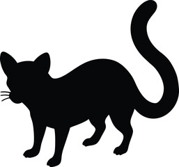 Civet line arts with white background. African Civet jumps monochrome hand drawn animal illustration, transparent background