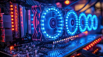 Illuminated Computer Components Showcase Advanced Cooling System