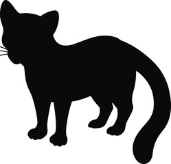 Civet line arts with white background. African Civet jumps monochrome hand drawn animal illustration, transparent background