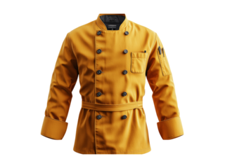Stylish Yellow Chef Jacket for Culinary Professionals Isolated on transparent background