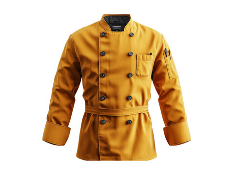 Stylish Yellow Chef Jacket for Culinary Professionals Isolated on transparent background