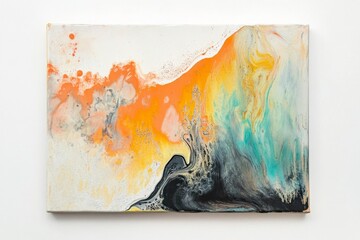 Abstract Fluid Painting: Vibrant Colors and Texture