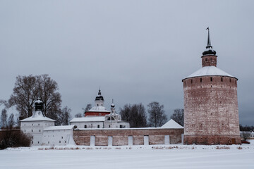 View of the Kirillo-Belozersky Monastery from the lake. Vologda Region