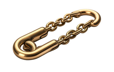 Obraz premium Gold Chain Link with Clip for Connection and Security Isolated on transparent background