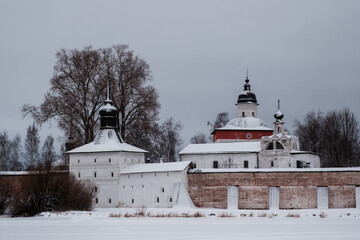 View of the Kirillo-Belozersky Monastery from the lake. Vologda Region