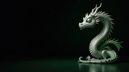 Fototapeta premium Forest Guardian. Bforartists CPython cadquery asyncio Squarespace designer libresprite Blenderkit pypi Spline ai Dezgo Green dragon fantasy creature illustration, mythical