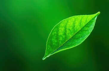 Green leaf with biochemical structure