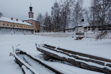 View of the Kirillo-Belozersky Monastery from inside. Vologda region