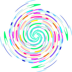 Colorful spiral, swirl, twirl element. Helix, volute and vortex icon
