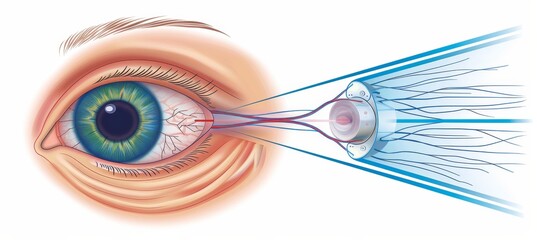 Strabismus amblyopia treatment  eye muscle alignment and optic nerve pathway in ophthalmology