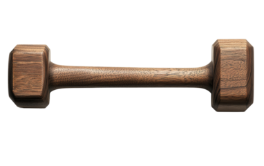 Wooden Dumbbell for Fitness and Exercise Routine Isolated on transparent background