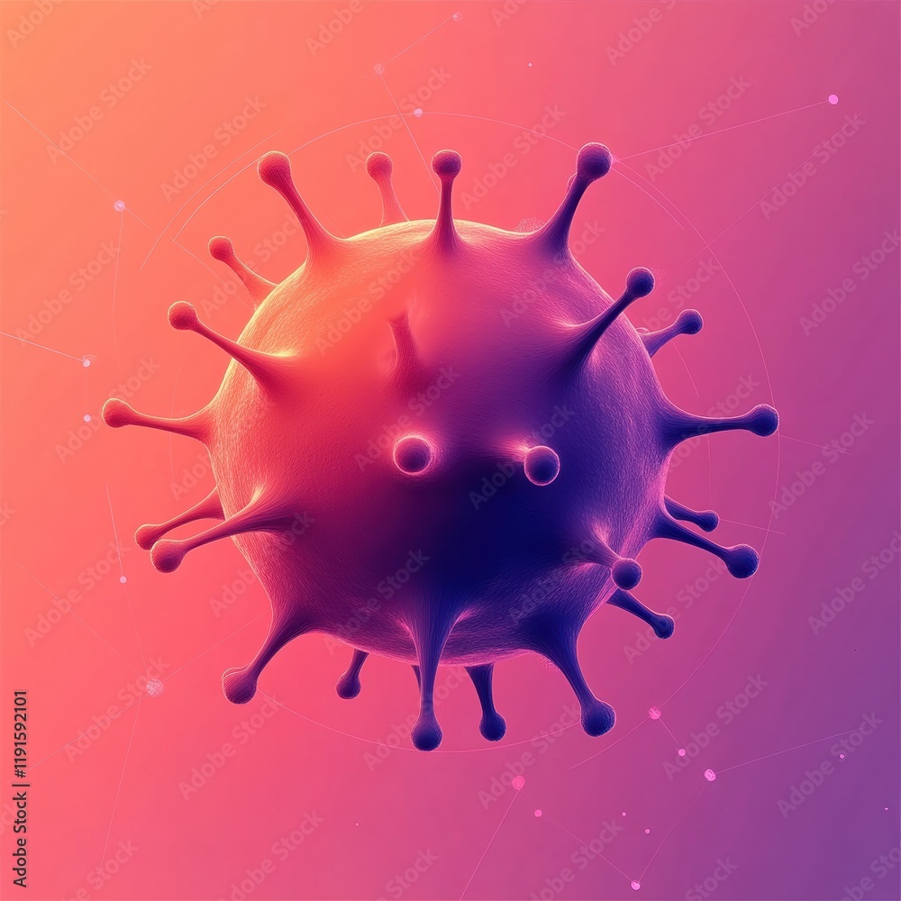 Aufkleber minimalist virus graphic on a vibrant background for education and science discussions. created with