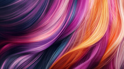 Fototapeta premium Colored hair close up. Treetide. Illustration