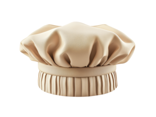 Soft Beige Chef Hat on a Clean Background Isolated on transparent background