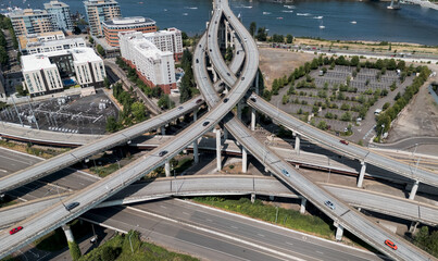 Panoramic view of Portland, Oregon skyline, 26th most populous city in USA.