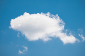 Fototapeta premium Clouds in The Blue Sky. Europe, Lithuania. Beautiful Background.