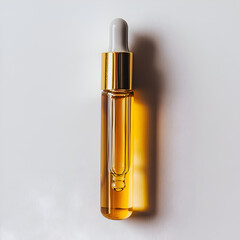 Amber Glass Dropper Bottle for Skincare Serum in Minimalist Design