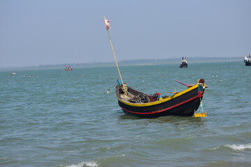 Fototapeta premium Small Fishing Boat in Bay of Bengal