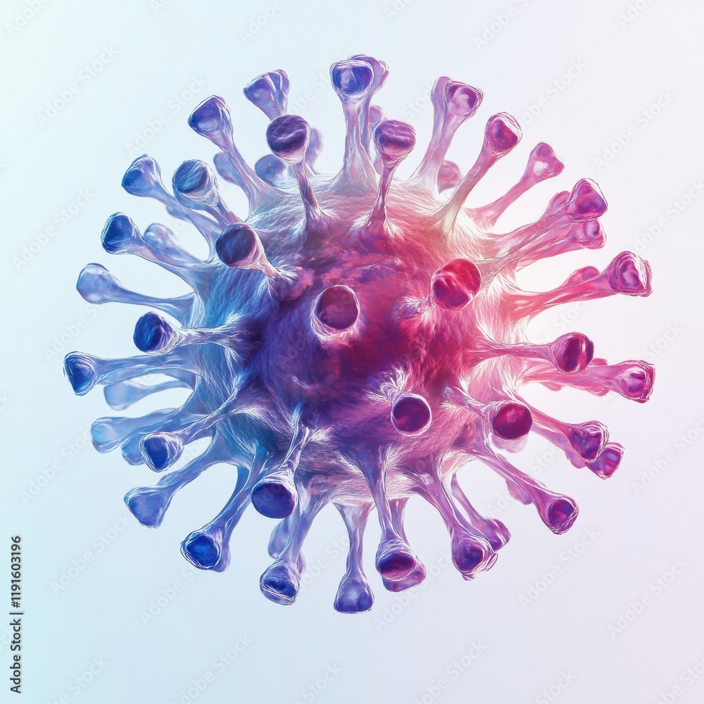 Fototapete graphical representation of a virus with a minimalistic and colorful design showcasing intricate pat