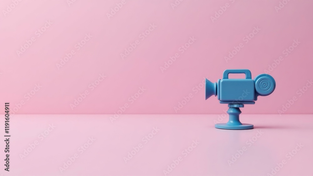 Fototapete electric blue peace dove on right. soft red background. copy space for text, 3d render ai generated 