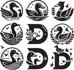 set of silhouette Duck © Pro designer Arnov