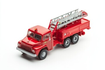 Detailed Red Fire Truck Toy Model