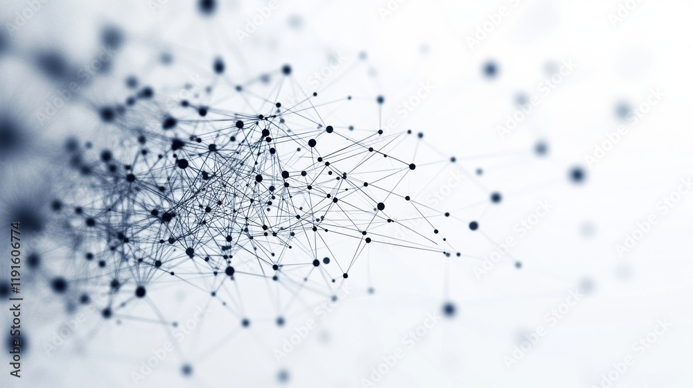 Fototapete minimalistic graphical representation of a virus using interconnected lines and nodes in a light bac