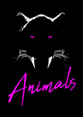 Animals. Saber-toothed tiger head t-shirt design in the dark.	