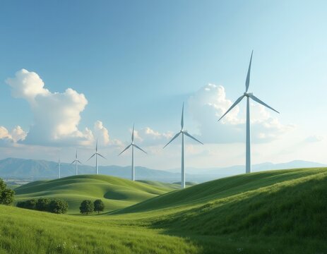 Wind generators of electricity, green energy