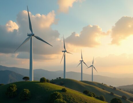 Wind generators of electricity, green energy
