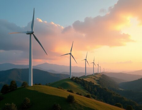 Wind generators of electricity, green energy