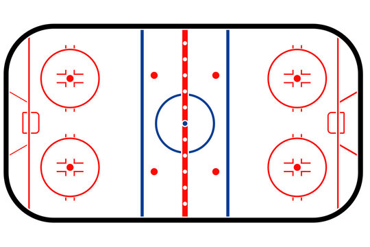 Illustration of the ice hockey rink. Arena layout, schematic drawing, etc. Design elements on transparent background. Use for print, websites and other graphics. Available as PNG or JPG.

