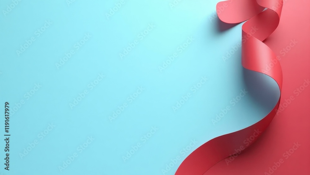 Poster ruby red safe on left. soft pink background. copy space for text, 3d render ai generated designer el