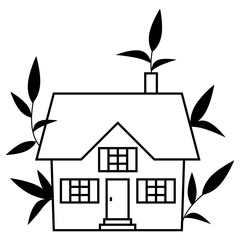 Tini house. Sign, symbol realtors, homes for Sale, Apartments, Houses for Rent. Scandinavian house. Hostel icon sign logo design. Flat vector illustration. House concept for your business
