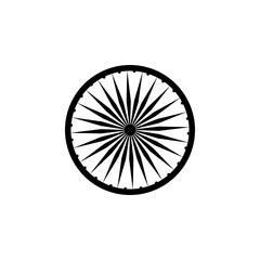 Indian independence Day icon. Indian freedom symbol isolated on white