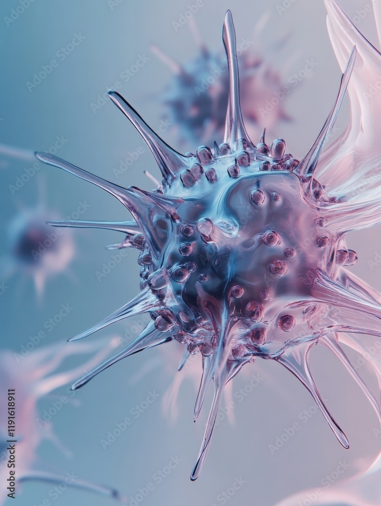 Fototapete graphical representation of a minimalistic virus design with vibrant colors and intricate details il