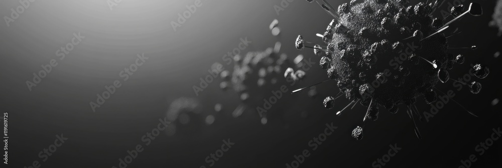 Leinwandbilder minimalistic graphical representation of a virus in a monochrome setting with abstract details. gene