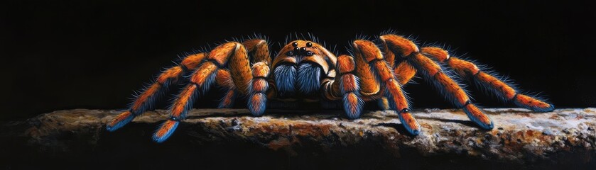 Captivating tarantula in vibrant purple hues.