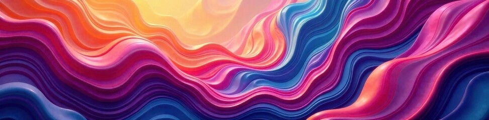 Obraz premium Swirling vibrant hues, dynamic flow, abstract shapes, wave, artwork