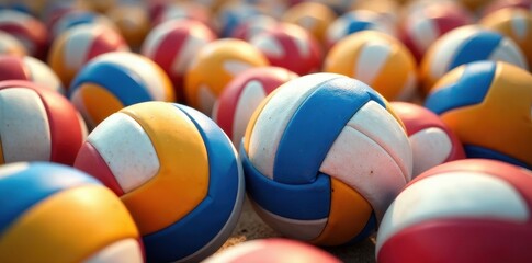 Volleyball balls in various positions and angles, balls, dynamic