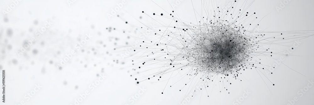 Poster Graphical representation of a minimalistic virus illustrating structure and movement in a scientific context. Generative AI
