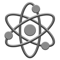 Illustration/drawing of an atom symbol. Design elements on transparent background. Use for print, websites and other graphics. Available as PNG or JPG.