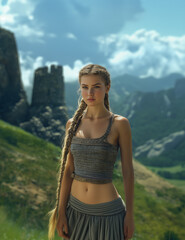 Female warrior, hero, chainmail, nordic 