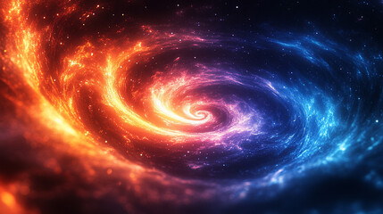 Colorful vortex energy creates a cosmic spiral of swirling, multicolor waves, an abstract explosion of digital light and motion, with blurred bright tones and a sense of chaos and futuristic energy
