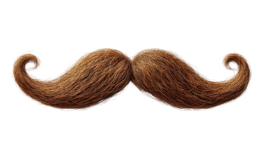 Creative Mustache with Curly Ends for Fun Designs Isolated on transparent background