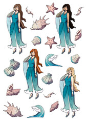 Girls pattern (sea girl)