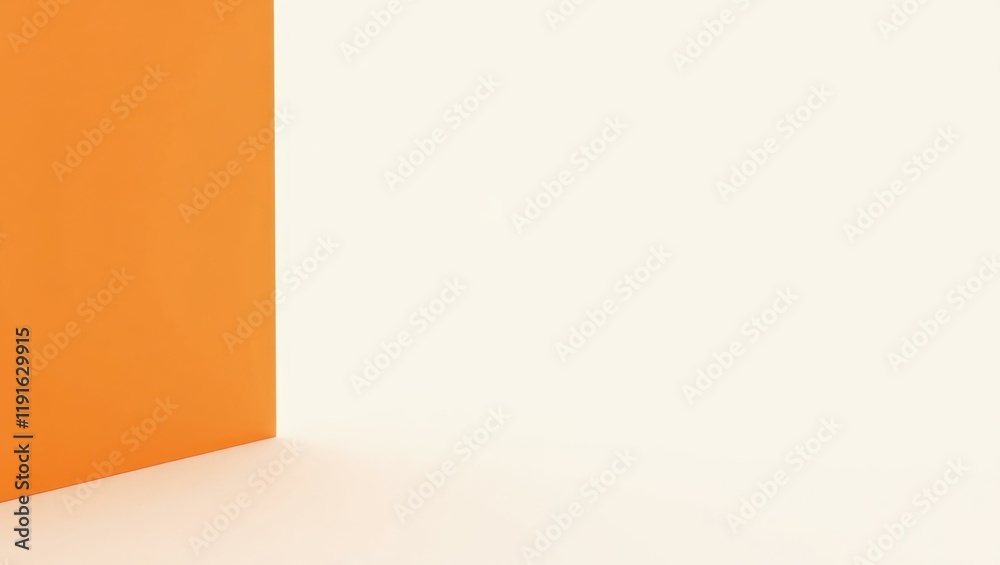 Poster tangerine carousel horse on right. soft red background. copy space for text, 3d render ai generated 